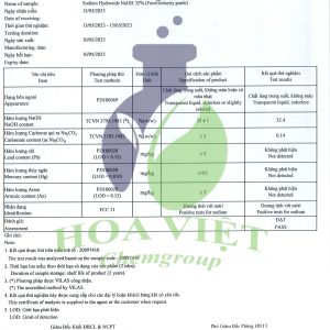 NaOH 32 -Bảng test (2023)