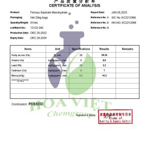 FeSO4.H2O Kirns -COA (2022)