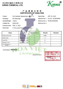 COA-ZNSO4.7H2O KIRNS